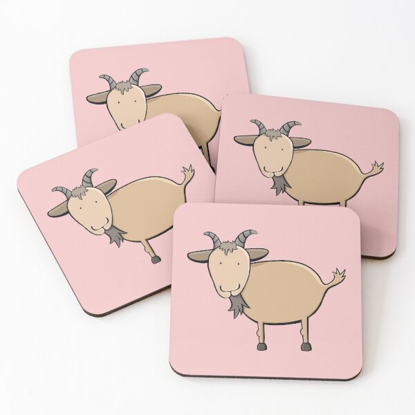 Item preview, Brown Billy Goat Illustration On Pale Pink designed and sold by Camille Woodward.