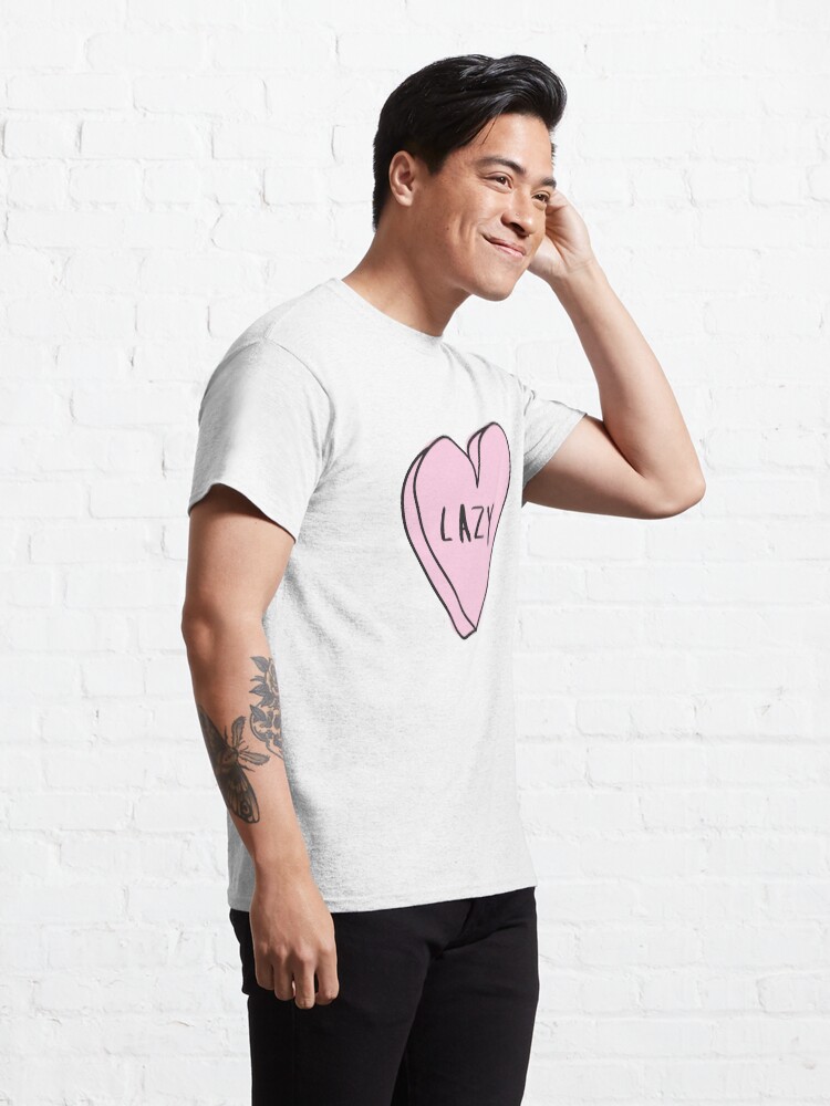 Thumbnail 5 of 7, Classic T-Shirt, LAZY Sassy Conversation Heart ♡ Trendy/Hipster/Tumblr Meme designed and sold by Bratsy ♡.