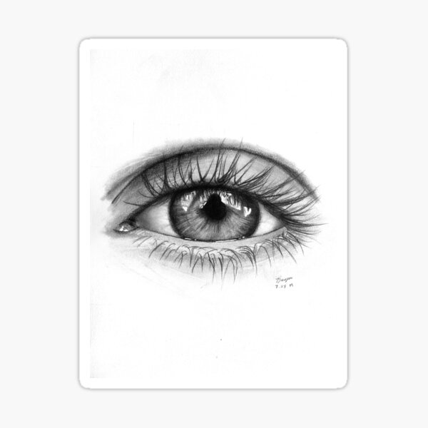 Eye graphite drawing Sticker