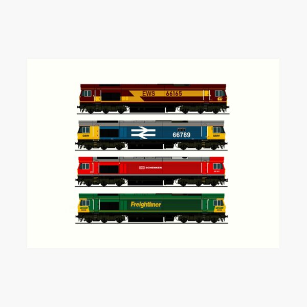 Art Print, Freight Train Railway Large Canvas Of Class 66 Locomotive 