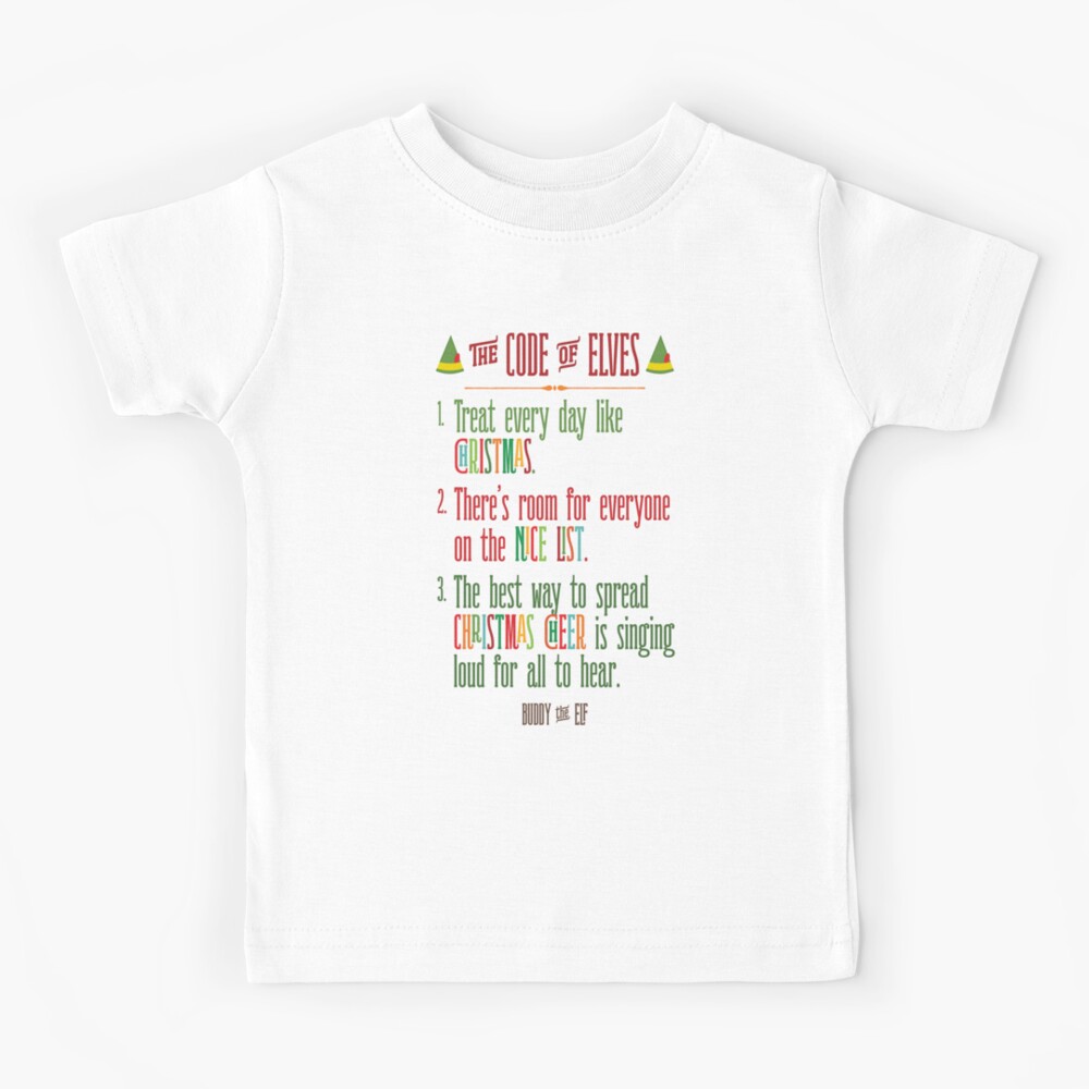 buddy-the-elf-the-code-of-elves-kids-t-shirt-by-noondaydesign