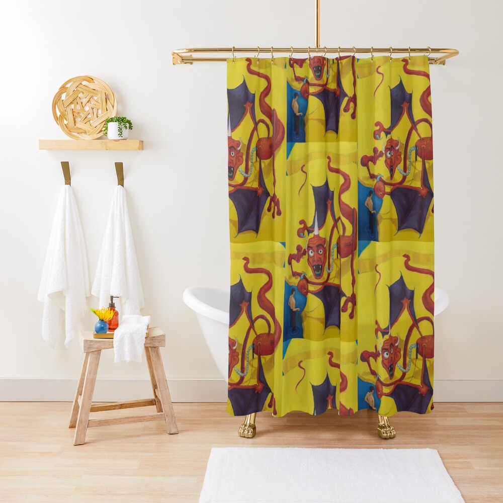 Red Dragon Kite Shower Curtain