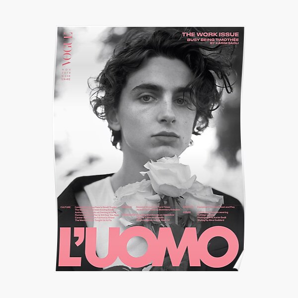 Couverture Timothee Chalamet VOUGE L'uomo Poster
