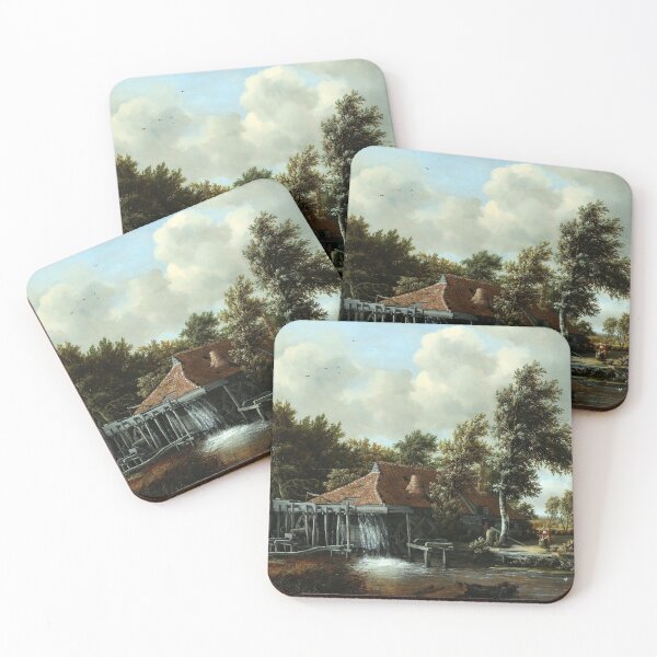Item preview, A Watermill by Meindert Hobbema (1664) designed and sold by allhistory.