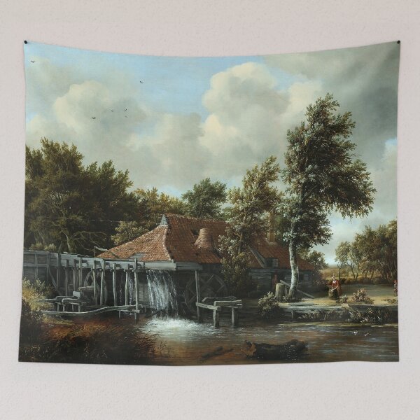 Item preview, A Watermill by Meindert Hobbema (1664) designed and sold by allhistory.