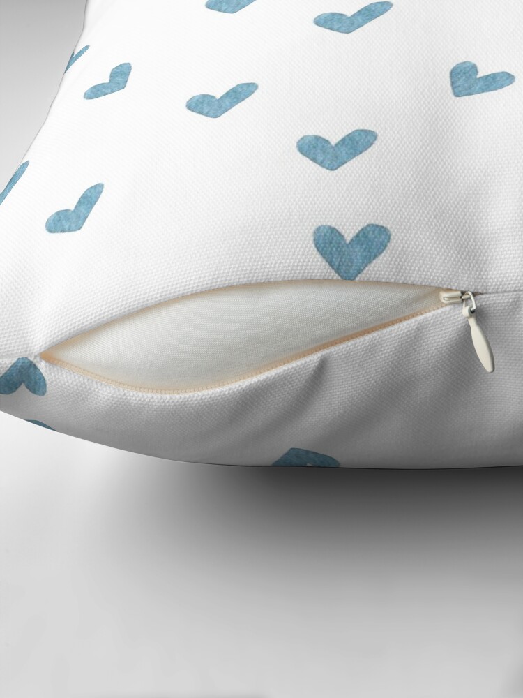 Thumbnail 2 of 4, Pillow, Blue Hearts Sketches designed and sold by paytonstach.