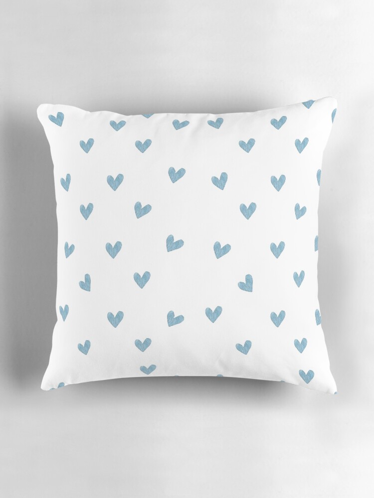 Thumbnail 3 of 4, Pillow, Blue Hearts Sketches designed and sold by paytonstach.