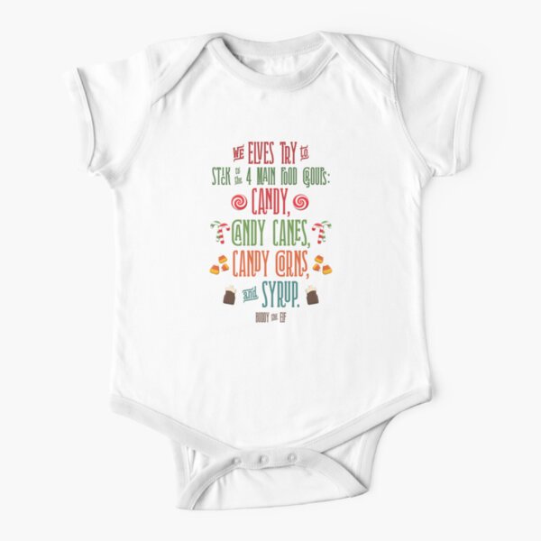 Buddy the Elf - The Four Main Food Groups Short Sleeve Baby One-Piece