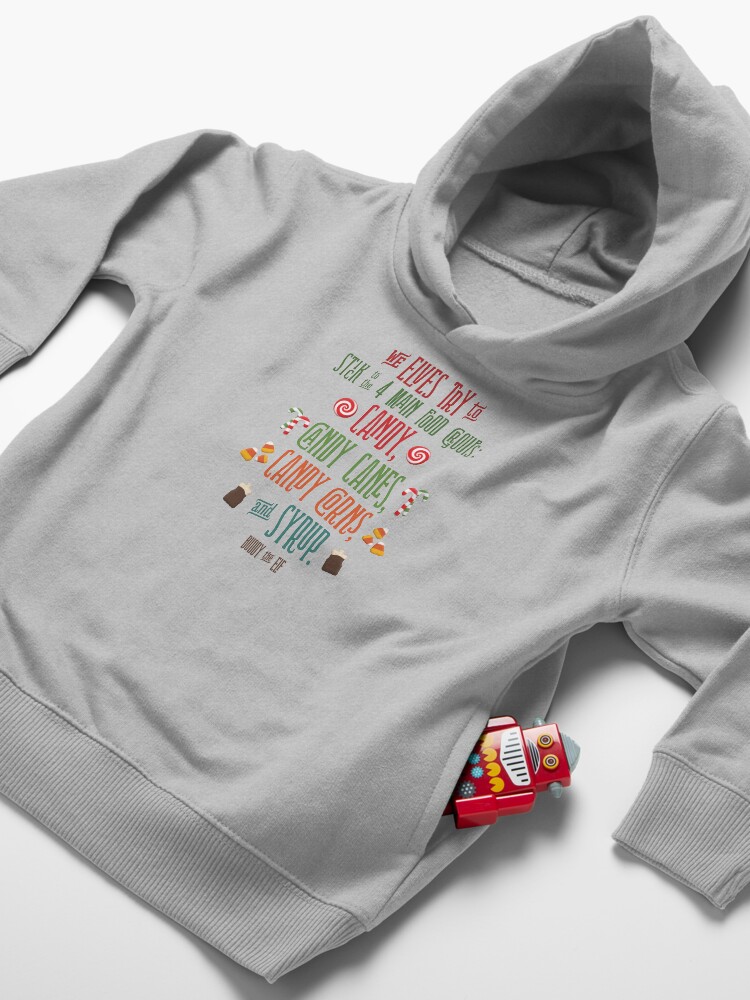 Alternate view of Buddy the Elf - The Four Main Food Groups Toddler Pullover Hoodie