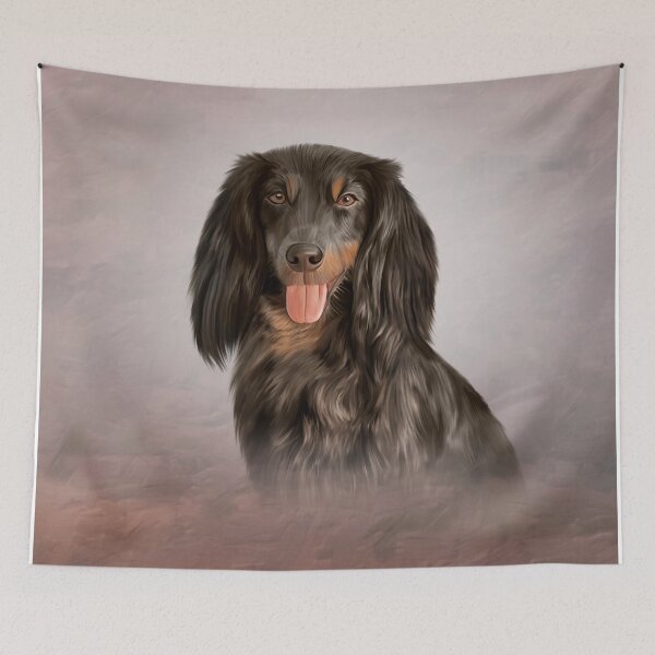 Item preview, Drawing Dog breed long haired dachshund designed and sold by bonidog.