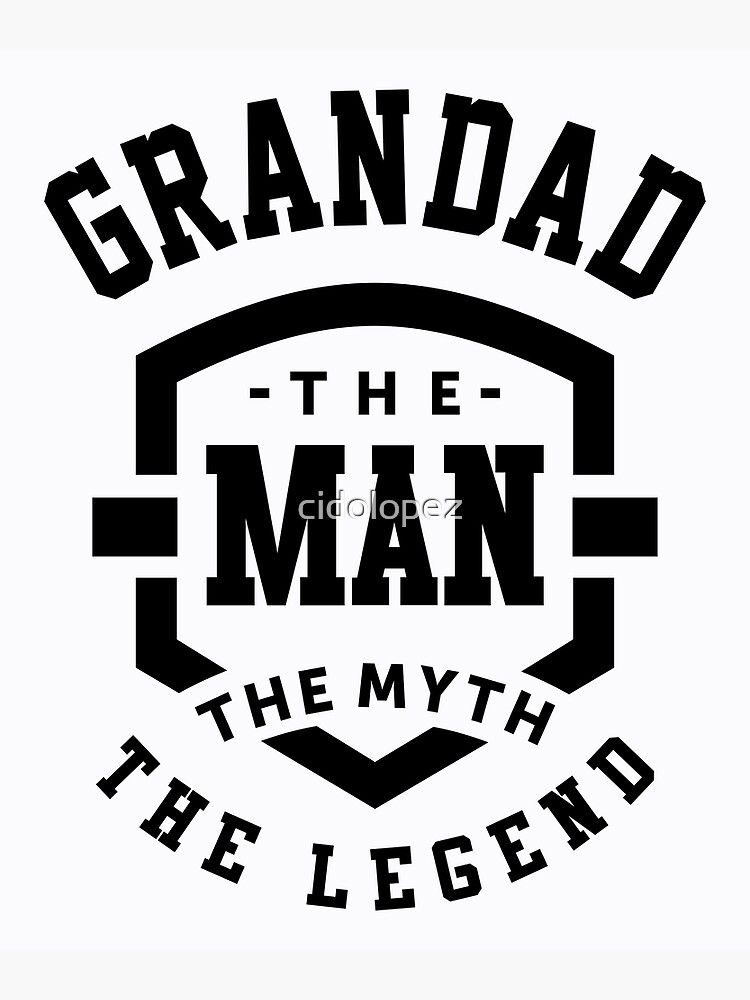 Grandad The Man the Myth The Legend Grandpa Gift Postcard for Sale by  cidolopez