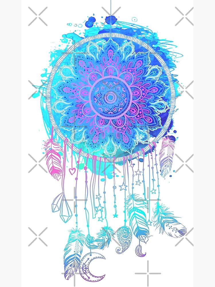 Light Blue Watercolour Dream Catcher  Poster for Sale by