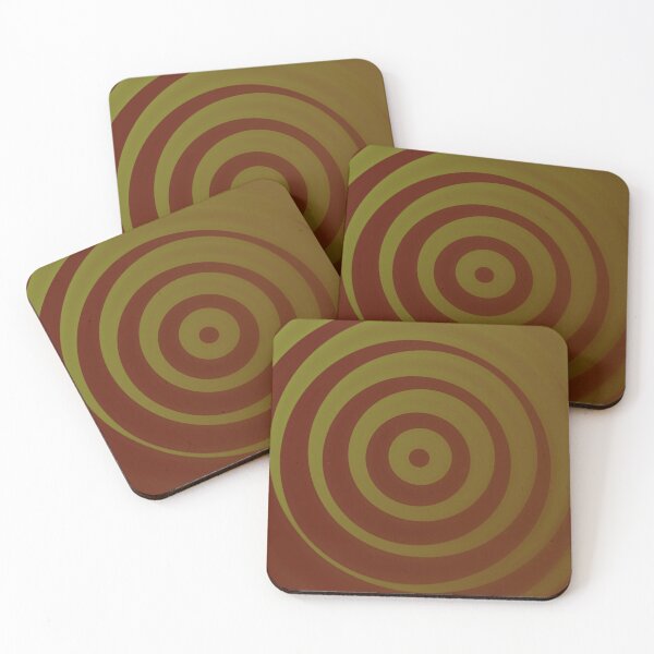 Item preview, Crimson and gold abstract circles designed and sold by VWDigitalPaint.