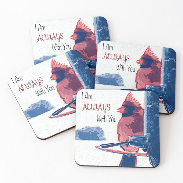 Item preview, I Am Always With You-image of cardinal and inspirational text designed and sold by KaloraDesigns.
