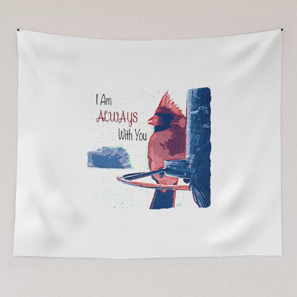 Item preview, I Am Always With You-image of cardinal and inspirational text designed and sold by KaloraDesigns.