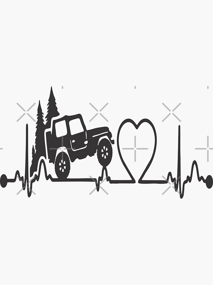 "JEEP HEARTBEAT" Sticker for Sale by tymurray1313 Redbubble