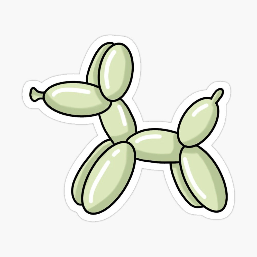 balloon dog light green | Sticker