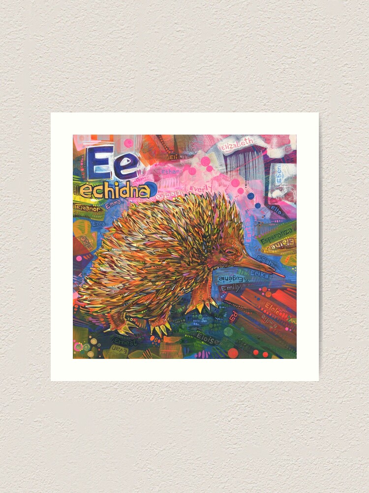 Thumbnail 2 of 3, Art Print, E Is for Echidna - 2019 designed and sold by Gwenn Seemel.