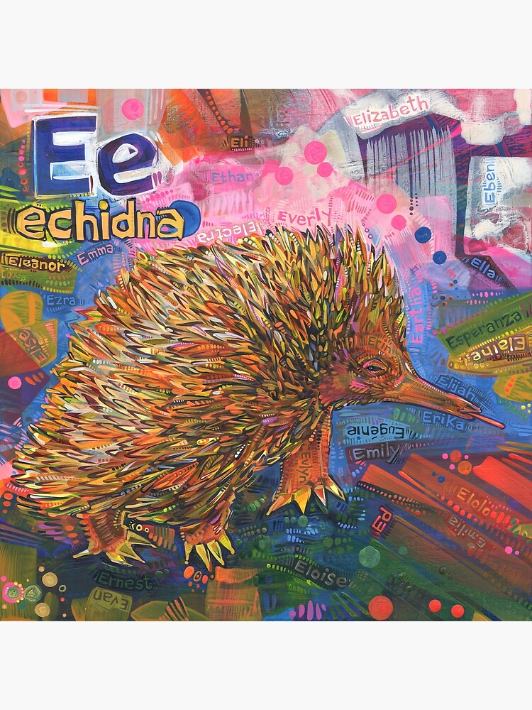Thumbnail 3 of 3, Art Print, E Is for Echidna - 2019 designed and sold by Gwenn Seemel.