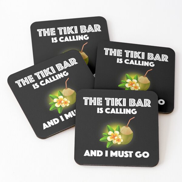 Item preview, The Tiki Bar Is Calling And I Must Go Tropical Tiki Party designed and sold by Cat Lady Designs.