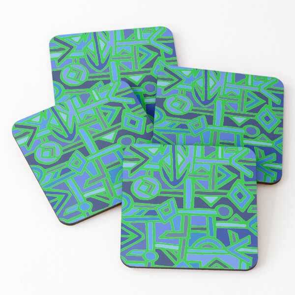 Item preview, BaKuba Abstract - Navy Green designed and sold by Esprit-Mystique.