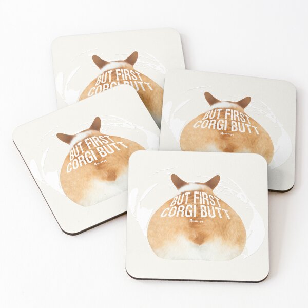 Item preview, : aquacorg : But First, Corgi Butt designed and sold by kmkmonkay.