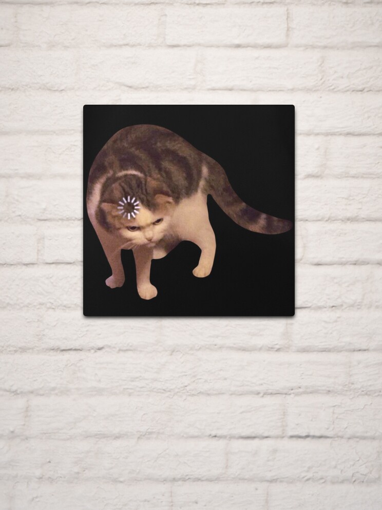 Cat loading icon meme Metal Print for Sale by Goath