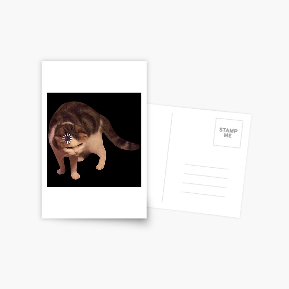 Cat loading icon meme Postcard for Sale by Goath