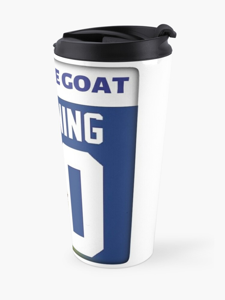 Eli Manning The Blue Goat Ny Giants Mvp Travel Mug By Romesy63 Redbubble