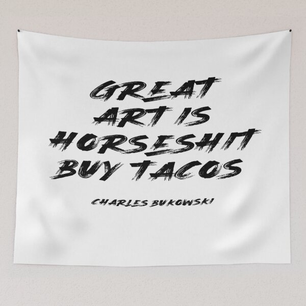 Item preview, Great art is horse shit - Bukowski print designed and sold by Skippingbird.
