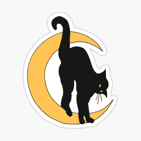 Aperçu de l'œuvre Autocollant d'horreur effrayant Halloween de sorcière chat noir, fourre-tout, tasse, chemise créée et vendue par blueversion.