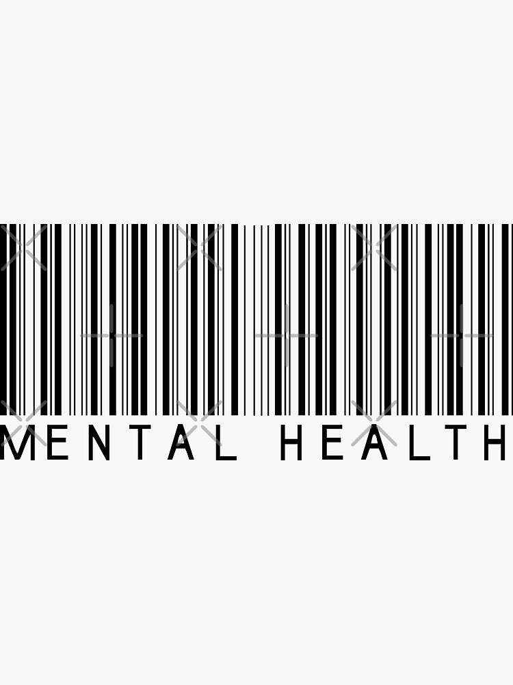 "Mental Health Bar Code Trendy Custom Sticker Pack" Sticker by GoodCooks Redbubble