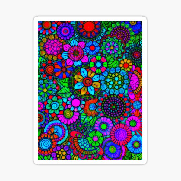 Abstract Flowers Sticker