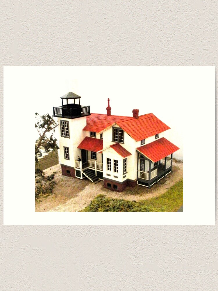 Thumbnail 1 of 3, Art Print, "Old Point San Luis Lighthouse - Scale Model" designed and sold by waddleudo.