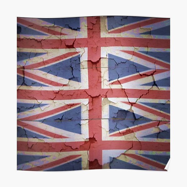 Vintage Old Distressed Union Jack Shabby Chic Punk Poster Style 1