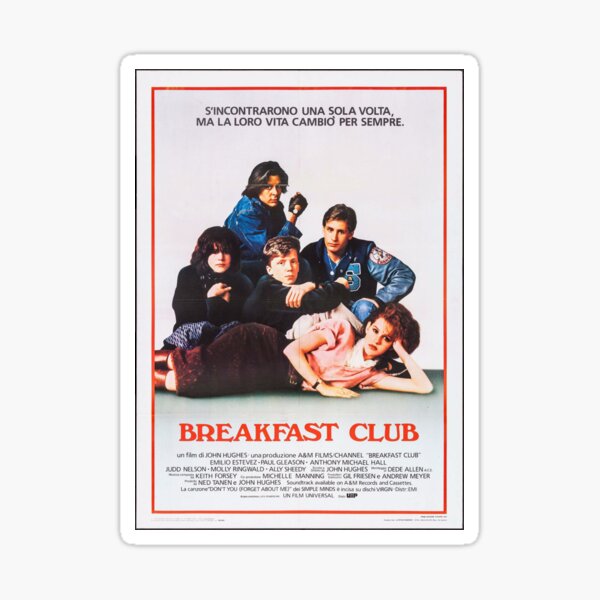 Vintage Breakfast Club Poster Sticker
