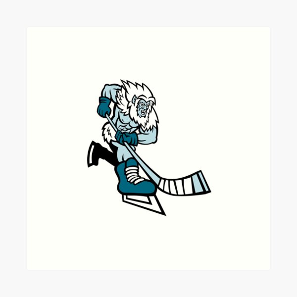 Item preview, Yeti Ice Hockey Player Mascot designed and sold by patrimonio.