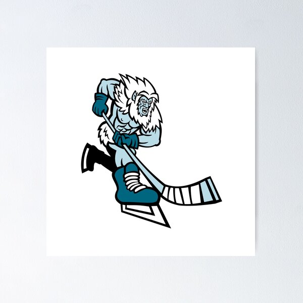 Item preview, Yeti Ice Hockey Player Mascot designed and sold by patrimonio.