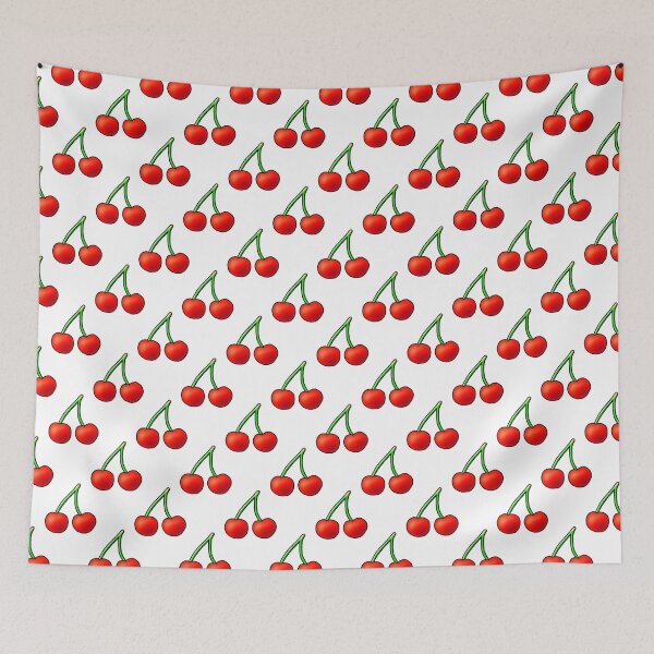 Item preview, Red Cherry Pattern White designed and sold by Julie Erin Designs.