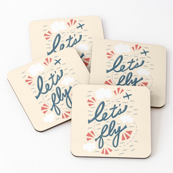 Item preview, Let's Fly Wanderlust Travel Hand Lettering designed and sold by Lyman Creative Co..