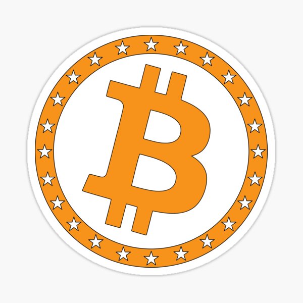 Bitcoin mit Sternenring Sticker