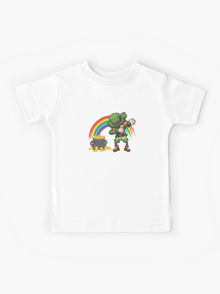 St Patricks Dabbing Leprechaun Pot Of Gold Rainbow Kids T Shirt By Estellestar Redbubble - you got teh pot o gold roblox