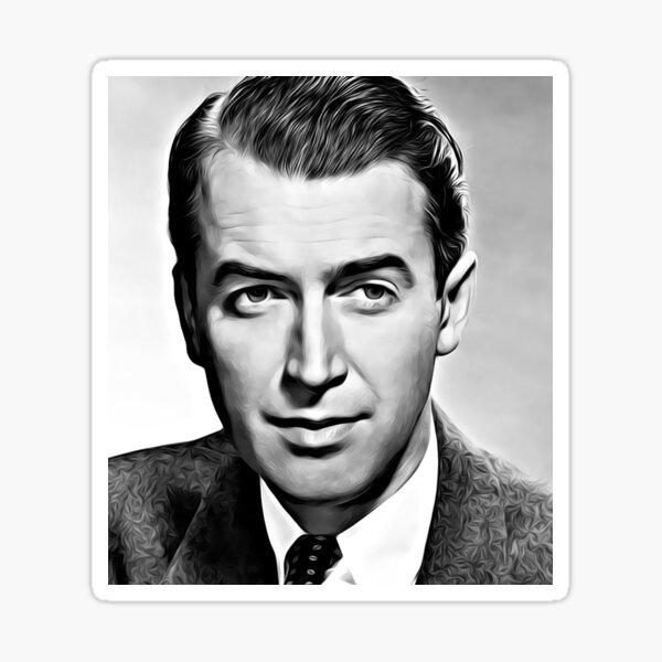 Item preview, Portrait of Jimmy Stewart, famous Hollywood actor mid-twentieth century designed and sold by BorneoBound.