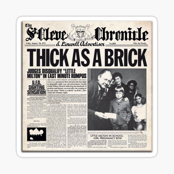 Artikel-Vorschau von Jethro Tull - Dick wie eine Backsteinzeitung, designt und verkauft von Blinded By The Light.