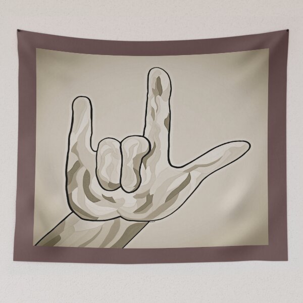 Item preview, ASL I Love You Sepia designed and sold by EloiseArt.