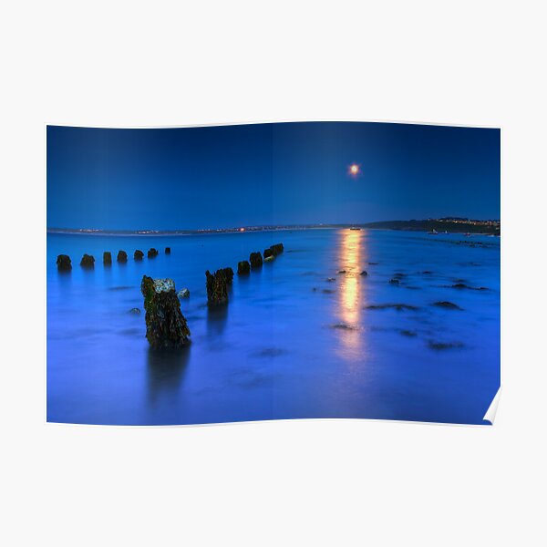 Moon over St Ives Poster
