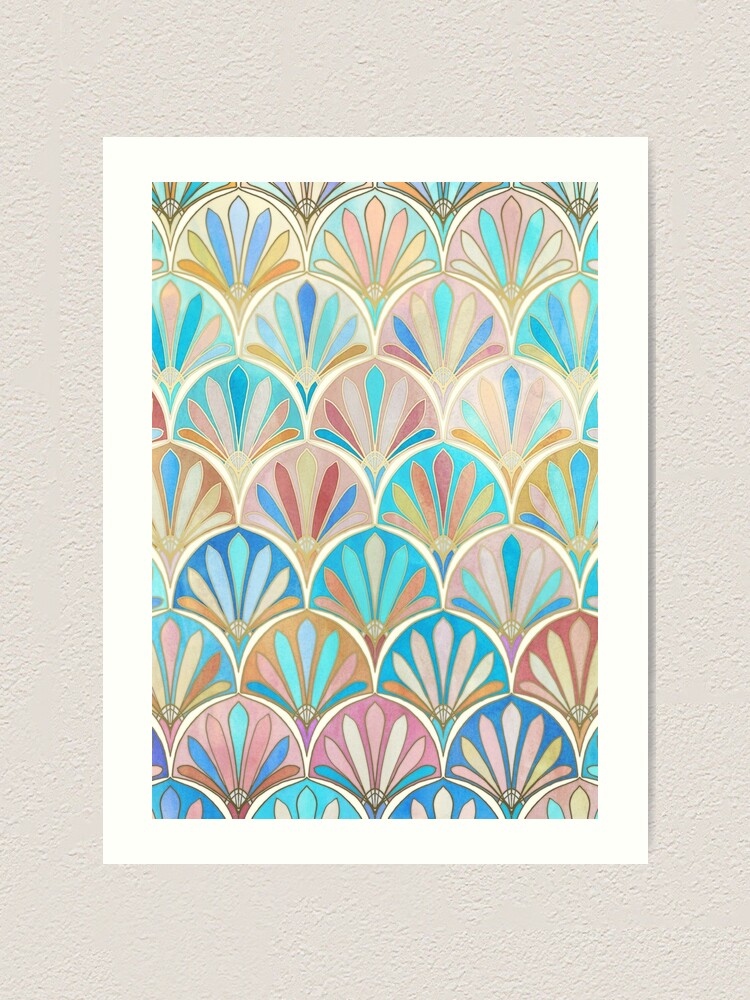 Vintage Twenties Art Deco Pastel Pattern Art Print For Sale By Micklyn Redbubble 6333