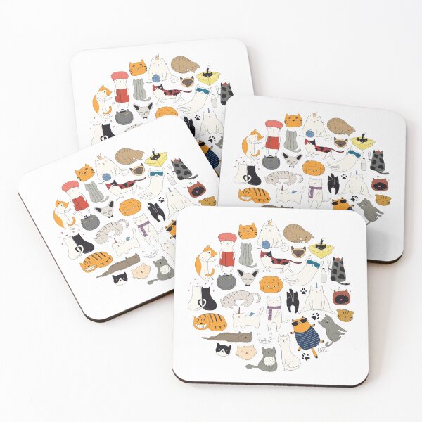 Item preview, cute cat doodles circle #1 designed and sold by All-Streets.