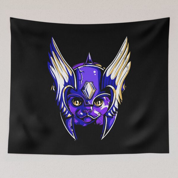 Item preview, Valhalla Cat Feline Kitten Veteran with Deep Purples and gold Armour  designed and sold by aventi24.