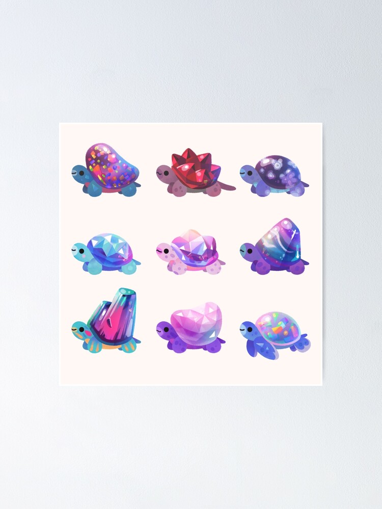 Alternate view of Jewel turtle - pastel Poster